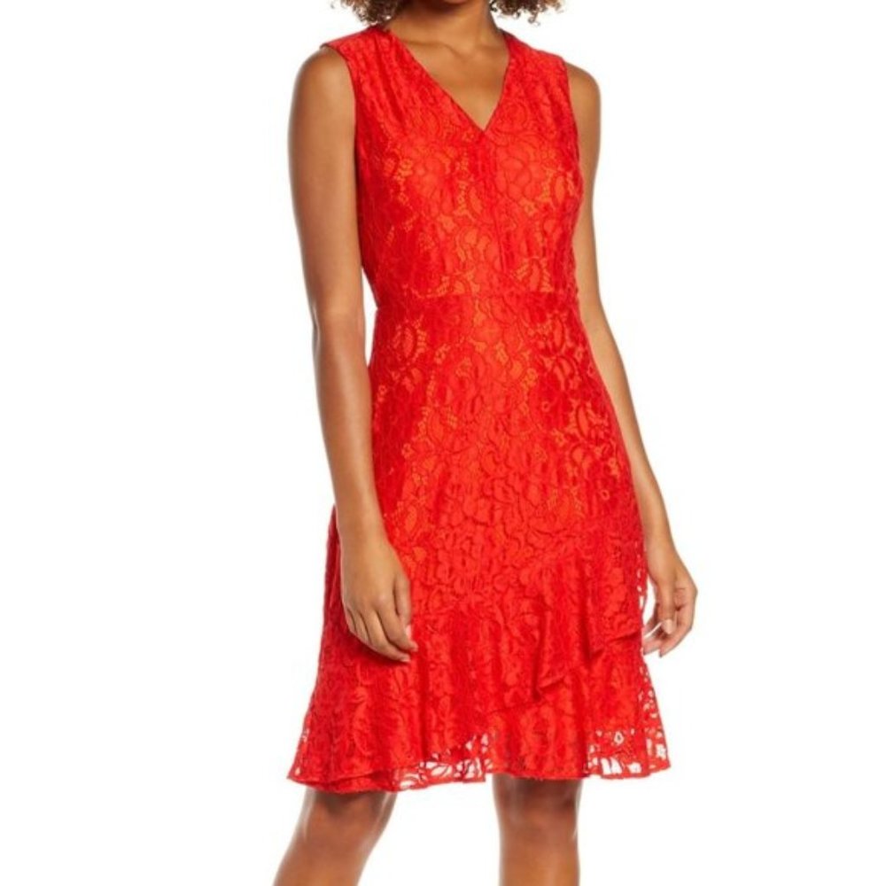 NWT Sam Edelman Full Lace Ruffle Flounce Dress